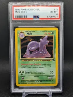 Pokemon TCG - Muk 13/62 Fossil Unlimited 1999 Holo Rare - PSA 8 NM/M - Image 2