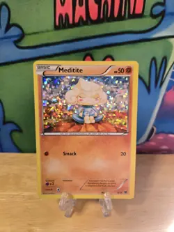 Meditite 9/12 McDonald's Promo 2015 Holo MP Pokemon TCG Rare Holo With T Loader - Image 1
