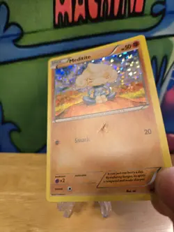 Meditite 9/12 McDonald's Promo 2015 Holo MP Pokemon TCG Rare Holo With T Loader - Image 2
