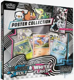 Pokemon TCG Black Bolt & White Flare Poster Collection Box Factory Sealed SV - Image 1