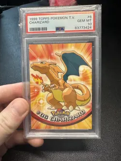Charizard #6 PSA 10 GEM MINT 1999 Topps Pokemon TV Animation LOW POP - Image 1