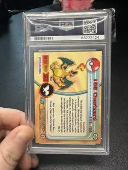 Charizard #6 PSA 10 GEM MINT 1999 Topps Pokemon TV Animation LOW POP - Image 2