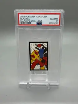 2016 Pokemon Hanafuda Blaziken Mario Pikachu June PSA 10 - Image 1