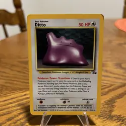 Pokemon 1999 Ditto 3/62 Fossil Holo HP/DM - Image 1