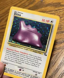 Pokemon 1999 Ditto 3/62 Fossil Holo HP/DM - Image 2
