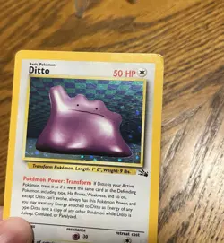 Pokemon 1999 Ditto 3/62 Fossil Holo HP/DM - Image 3
