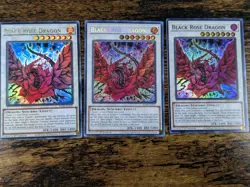 YU-GI-OH BLACK ROSE DRAGON RA04 3 RARITY LOT SECRET ULTRA SUPER ALL NM - Image 1