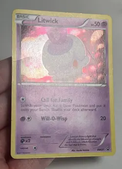 DAMAGED Litwick BW27 Holo Black and White Promos AUTHENTIC Pokemon Card - Image 5