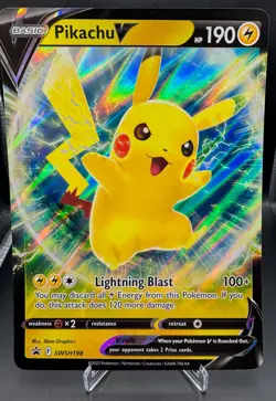 Pokemon TCG - Pikachu V - SWSH198 - Black Star Promo Jumbo Card - Image 1