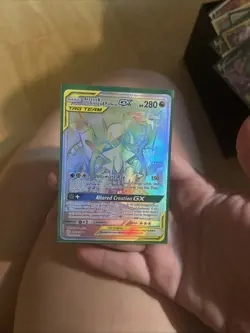 Pokemon TCG Cosmic Eclipse Arceus & Dialga & Palkia GX Rainbow Rare Card 258/236 - Image 1
