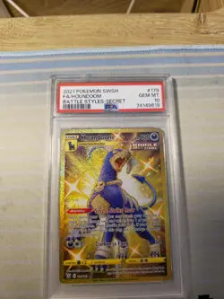 2021 Pokemon Houndoom Battle Styles Gold Secret Rare Card 179/163 PSA 10 - Image 3