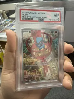 2025 POKEMON MEP EN-ME BLACK STAR PROMO #010 RIOLU PSA 9 TCG CARD - Image 2