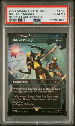 2024 MTG SECRET LAIR DROP MARVEL'S WOLVERINE-FOIL #1739 RITE OF PASSAGE PSA 10 - Image 1