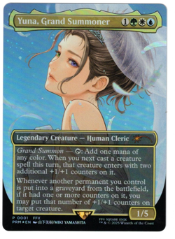 MTG YUNA, GRAND SUMMONER FOIL BORDERLESS FINAL FANTASY PROMO - Image 1