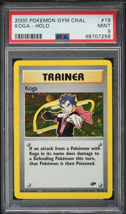 2000 Pokemon Gym Challenge Holo Koga #19 PSA 9 MINT - Image 1