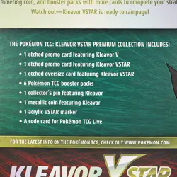 Pokemon TCG: Kleavor VSTAR Premium Collection As Pictured 6 Packs Pin Coin Promo - Image 5