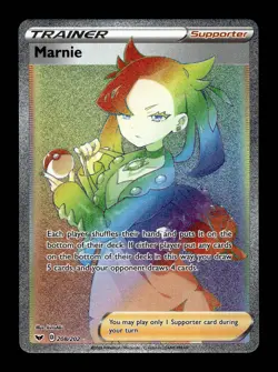 2020 Pokemon SWSH Sword & Shield Base Set 208/202 Marnie - Image 1