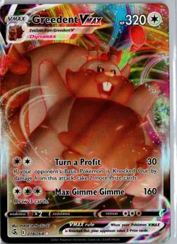 Pokemon TCG - Greedent VMAX - Fusion Strike 218/264 Ultra Rare Holo Full Art - Image 1