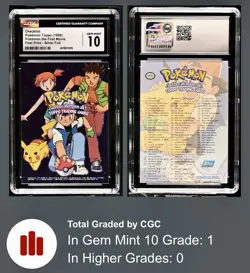 CGC 10 Topps Pokemon Movie Edition Checklist Foil Pikachu Blue Logo 1999 - Image 3