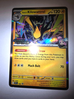 Pokemon Iono's Kilowattrel 182 SVP Black Star Promo Scarlet Violet Holo Stamped - Image 1