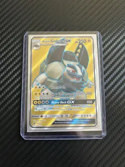 Pokemon TCG Alolan Golem GX Crimson Invasion 102/111 Holo Full Art Ultra Rare - Image 3
