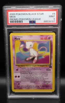 PSA 9 Mint - Mew #8 Black Star Promo Vintage WOTC Pokemon - Image 1