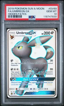 2019 Pokemon S&M Hidden Fates Umbreon GX Shiny Vault Rare PSA 10 Gem Mint #SV69 - Image 1