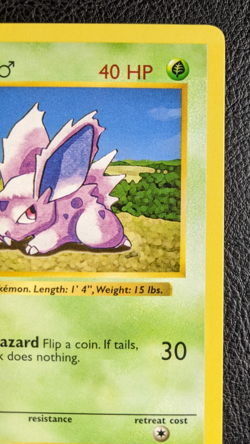 Pokemon Nidoran Shadowless Base Set 55/102 card 1999 - Pack fresh - Image 3