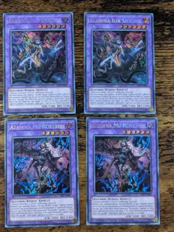 YU-GI-OH AZAMINA 4 CARD LOT 25LP-EN010/11 SECRET RARE NM - Image 1