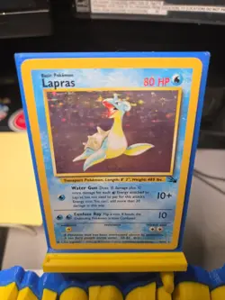 Pokemon TCG Lapras Fossil Holo Unlimited Rare Card 10/62 Vintage - Image 4
