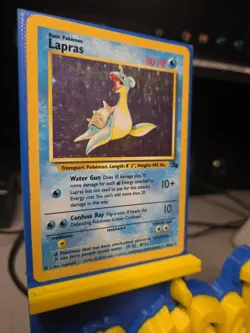 Pokemon TCG Lapras Fossil Holo Unlimited Rare Card 10/62 Vintage - Image 5