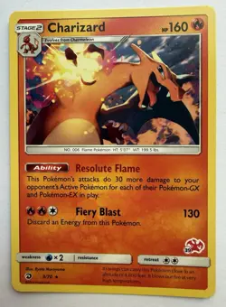 Pokemon Card - Charizard Dragon Majesty 3/70 Battle Academy Stamped SM Promo - Image 1