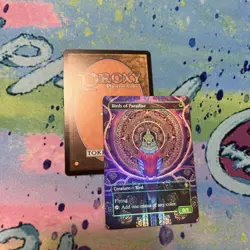 Birds of Paradise Full Art Foil Mtg Play Test Card Aztec bird - Image 1