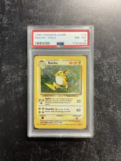 PSA 8 Base Set Raichu 14/102 Pokemon Card Holo Rare 1999 Unlimited - Image 1