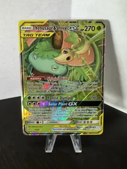 Pokemon TCG Venusaur Snivy Tag Team GX Cosmic Eclipse Holo Card 1/236 Ultra Rare - Image 1