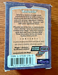 1999 Magic The Gathering Urza's Destiny ASSASSIN Deck ~ OPENED ~ MTG WOTC - Image 3