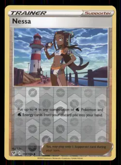 Nessa SWSH04: Vivid Voltage #157/185 Uncommon Reverse Holo Pokemon LP - Image 1