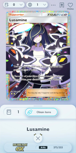 [English] Lusamine | Full Art | 2 Star ?? | Pokemon TCG Pocket Trade - Image 1