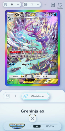 [English] Greninja EX | Full Art | 2 Star ?? | Pokemon TCG Pocket Trade - Image 1
