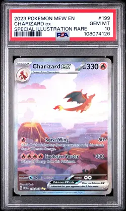 2023 POKEMON MEW EN-151 SPECIAL ILLUSTRATION RARE #199 CHARIZARD EX PSA 10 - Image 1