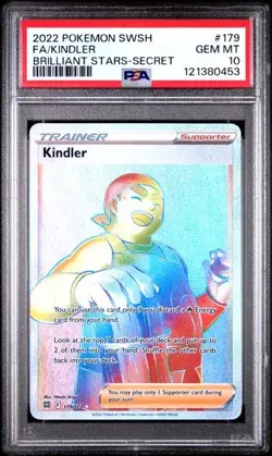 PSA 10 FULL ART KINDLER #179 SECRET 2022 POKEMON SWORD & SHIELD BRILLIANT STARS - Image 3