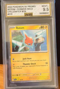 2023 POKEMON SV PROMO ROTOM- COSMOS HOLO CYCLIZAR EX BOX #070 AGS 9.5 - Image 1