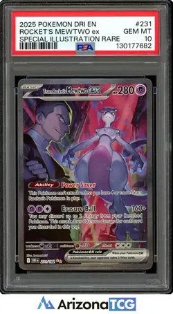 Pokemon 2025 Team Rocket's Mewtwo ex 231/182 SIR Destined Rivals GEM MINT PSA 10 - Image 1