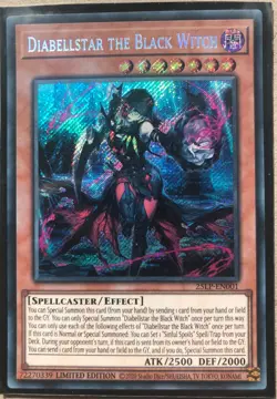 Yu-Gi-Oh! TCG Diabellstar the Black Witch 25LP-EN001 Secret Rare Limited Ed NM - Image 1