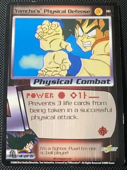 Yamcha's Physical Defense #116 - Dragon Ball Z DBZ CCG Score Card - Image 1