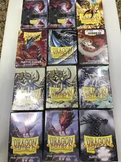 LOT OF 12 Assorted Japanese Dragon Shield Card Sleeves - 60 ct packs SHIPS FREE - Image 1