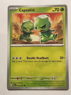 Capsakid #24/197 SV Obsidian Flames Common Pokemon 2023 TCG Card - Image 1