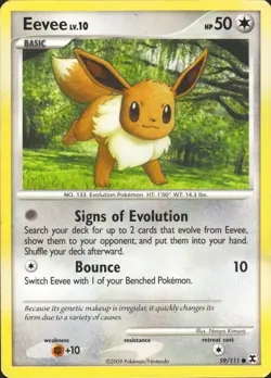 Eevee 59/111 Rising Rivals Pokemon Card HP/DMG - Image 1