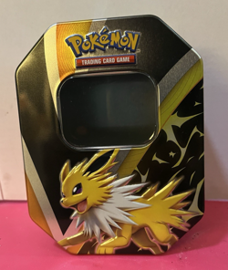 Pokemon Trading Card Tin-- JOLTEON EEVEE EVOLUTIONS--empty tin--pre-owned - Image 1