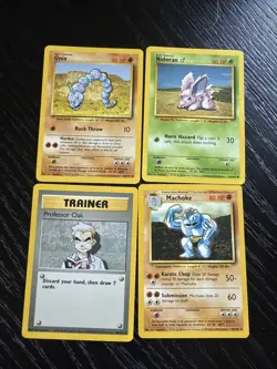Machoke Base Set Oak Nidoran Onix Uncommon Pokemon Card Unlimited 1999 4x Lot - Image 1